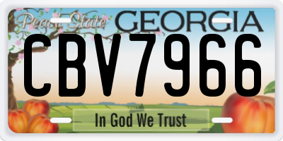GA license plate CBV7966