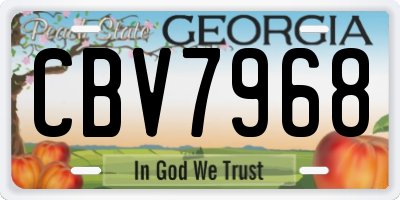 GA license plate CBV7968