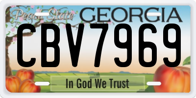 GA license plate CBV7969