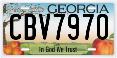 GA license plate CBV7970