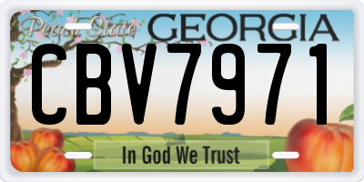 GA license plate CBV7971
