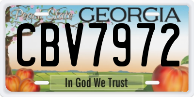 GA license plate CBV7972