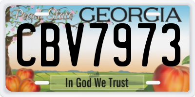 GA license plate CBV7973