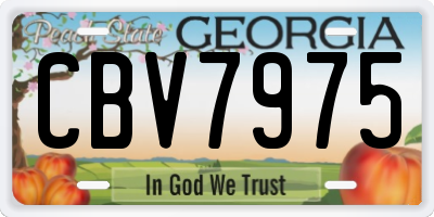 GA license plate CBV7975