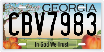 GA license plate CBV7983