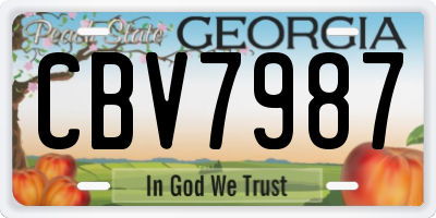 GA license plate CBV7987