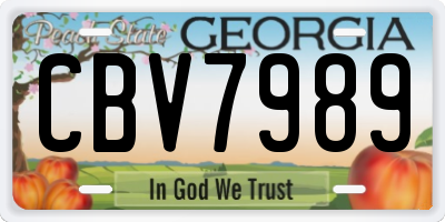 GA license plate CBV7989