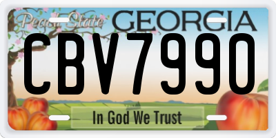 GA license plate CBV7990