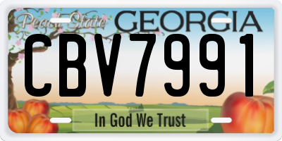 GA license plate CBV7991