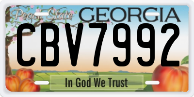 GA license plate CBV7992