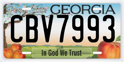 GA license plate CBV7993