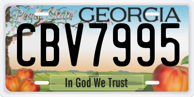 GA license plate CBV7995
