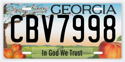 GA license plate CBV7998