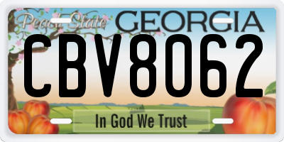 GA license plate CBV8062