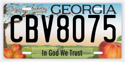 GA license plate CBV8075