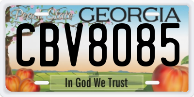 GA license plate CBV8085