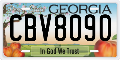 GA license plate CBV8090