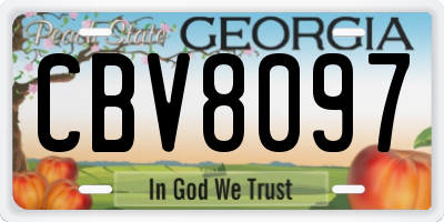 GA license plate CBV8097