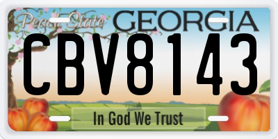 GA license plate CBV8143