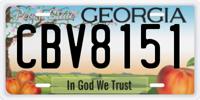GA license plate CBV8151