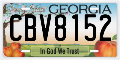 GA license plate CBV8152