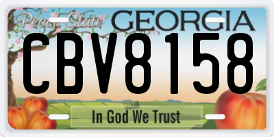 GA license plate CBV8158