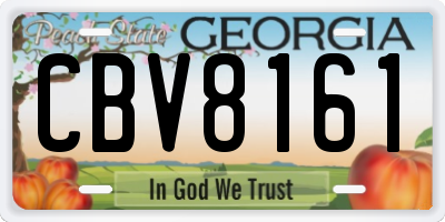 GA license plate CBV8161