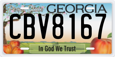 GA license plate CBV8167