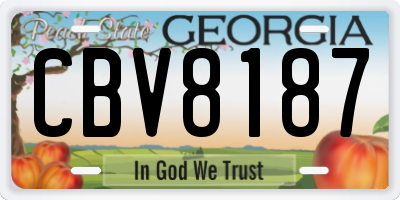GA license plate CBV8187