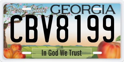 GA license plate CBV8199