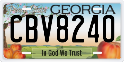 GA license plate CBV8240
