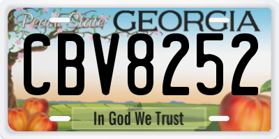 GA license plate CBV8252