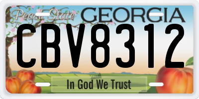 GA license plate CBV8312