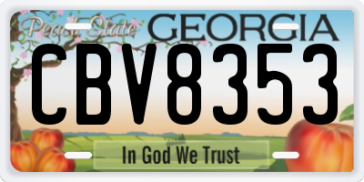 GA license plate CBV8353