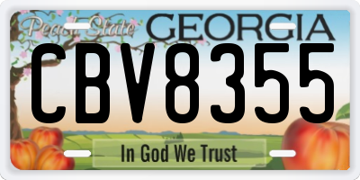 GA license plate CBV8355