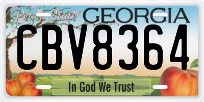 GA license plate CBV8364