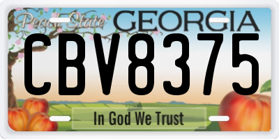 GA license plate CBV8375