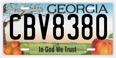 GA license plate CBV8380