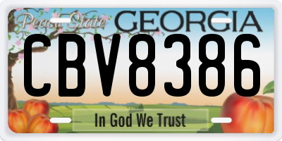 GA license plate CBV8386