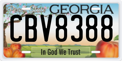 GA license plate CBV8388