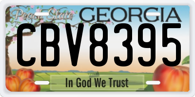 GA license plate CBV8395