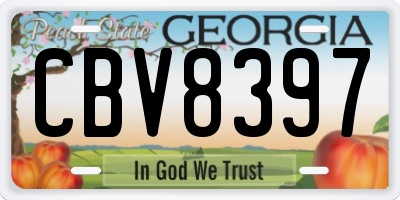 GA license plate CBV8397