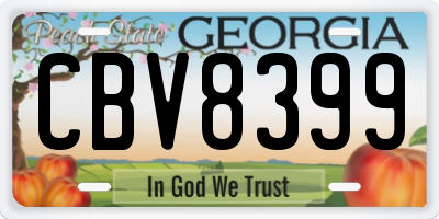 GA license plate CBV8399