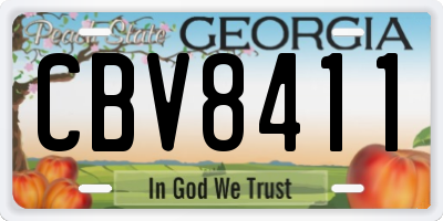 GA license plate CBV8411