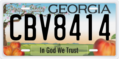 GA license plate CBV8414