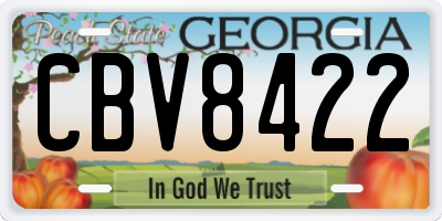GA license plate CBV8422