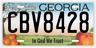 GA license plate CBV8428