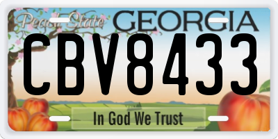 GA license plate CBV8433