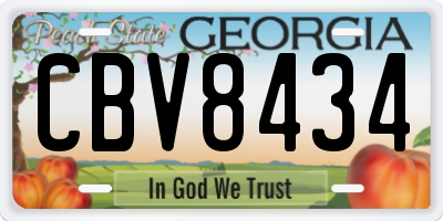 GA license plate CBV8434
