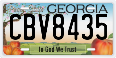 GA license plate CBV8435